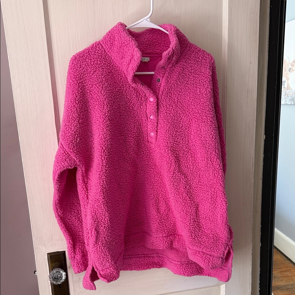 Aerie Vibrant Pink Fleece Top